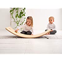 Los mejores  - Duck Woodworks Birch Balance Board | Montessori Wooden Board | Rocking Board | Wobble Board